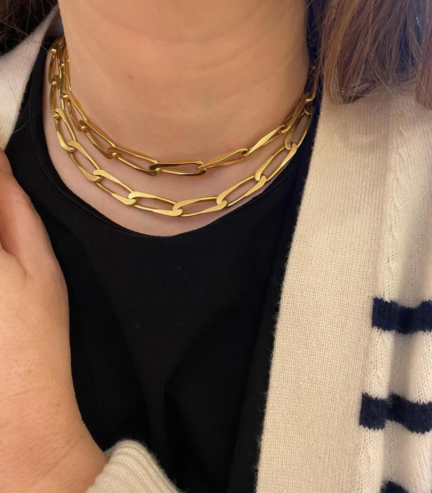 Cartier France Estate Gold Paper Clip Link Chain For Sale at 1stDibs