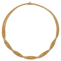 Cartier, France Mid-Century Woven Gold Necklace of Twisted Design