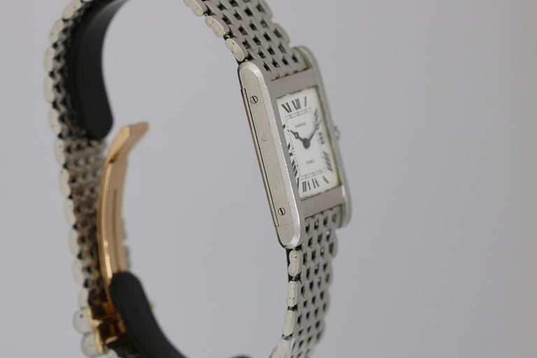 Cartier France Platinum Tank Normale Wristwatch circa 1940s For Sale at
