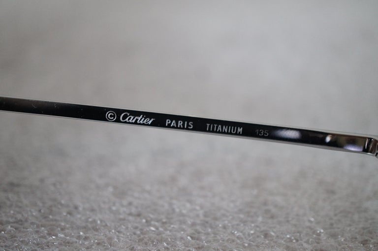 Cartier France Titanium 18 135 Rimless Sunglasses Eyeglasses Pink ...