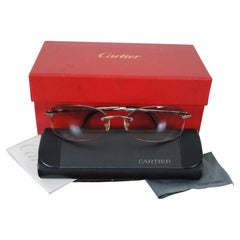 Antique Cartier France Titanium 18 135 Rimless Sunglasses Eyeglasses Pink Gradient Case