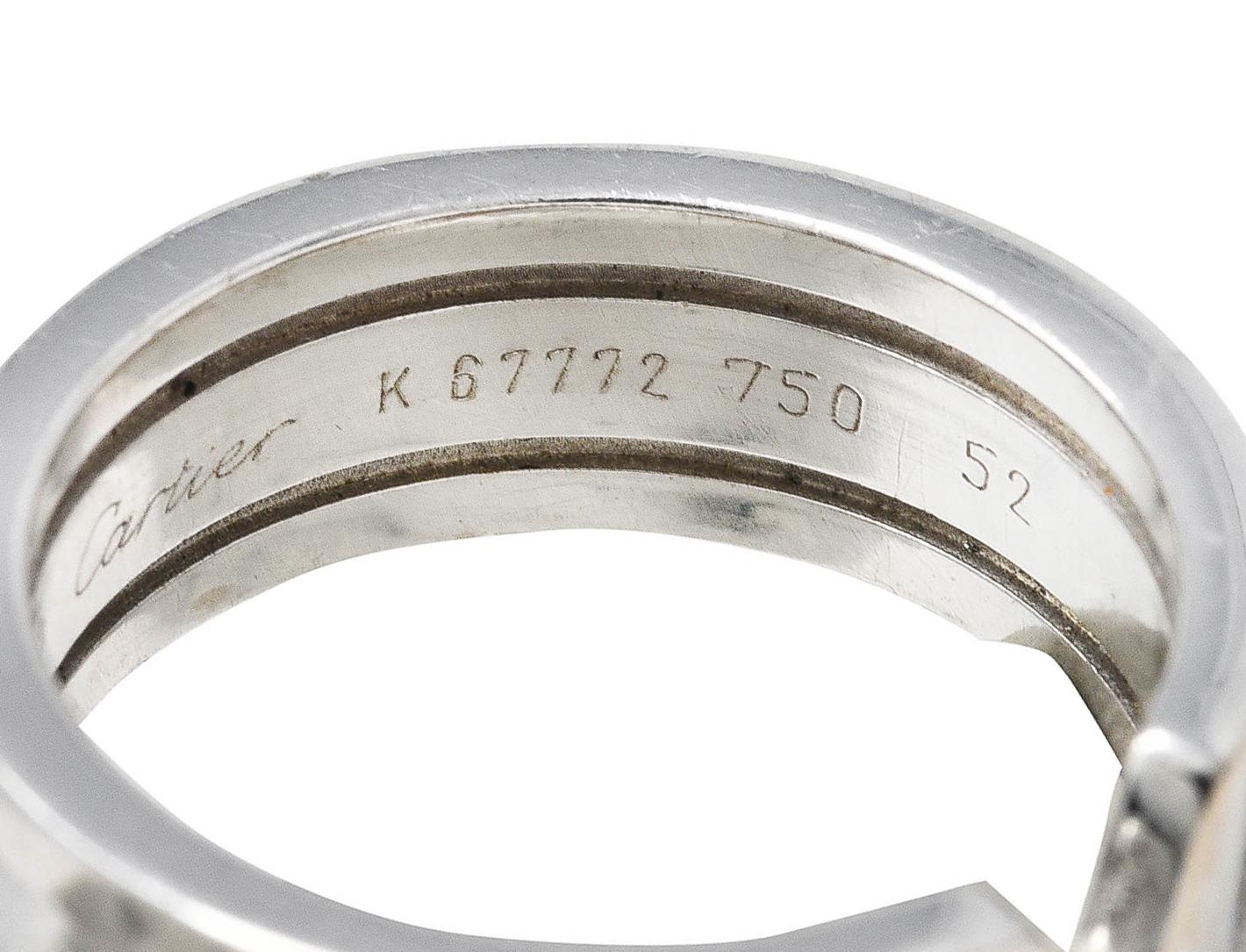 Contemporary Cartier France Vintage 18 Karat White Gold C De Cartier Band Ring
