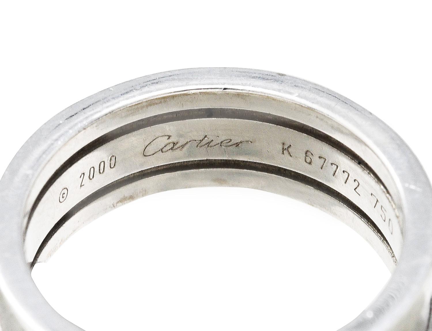 Cartier France Vintage 18 Karat White Gold C De Cartier Band Ring In Excellent Condition For Sale In Philadelphia, PA