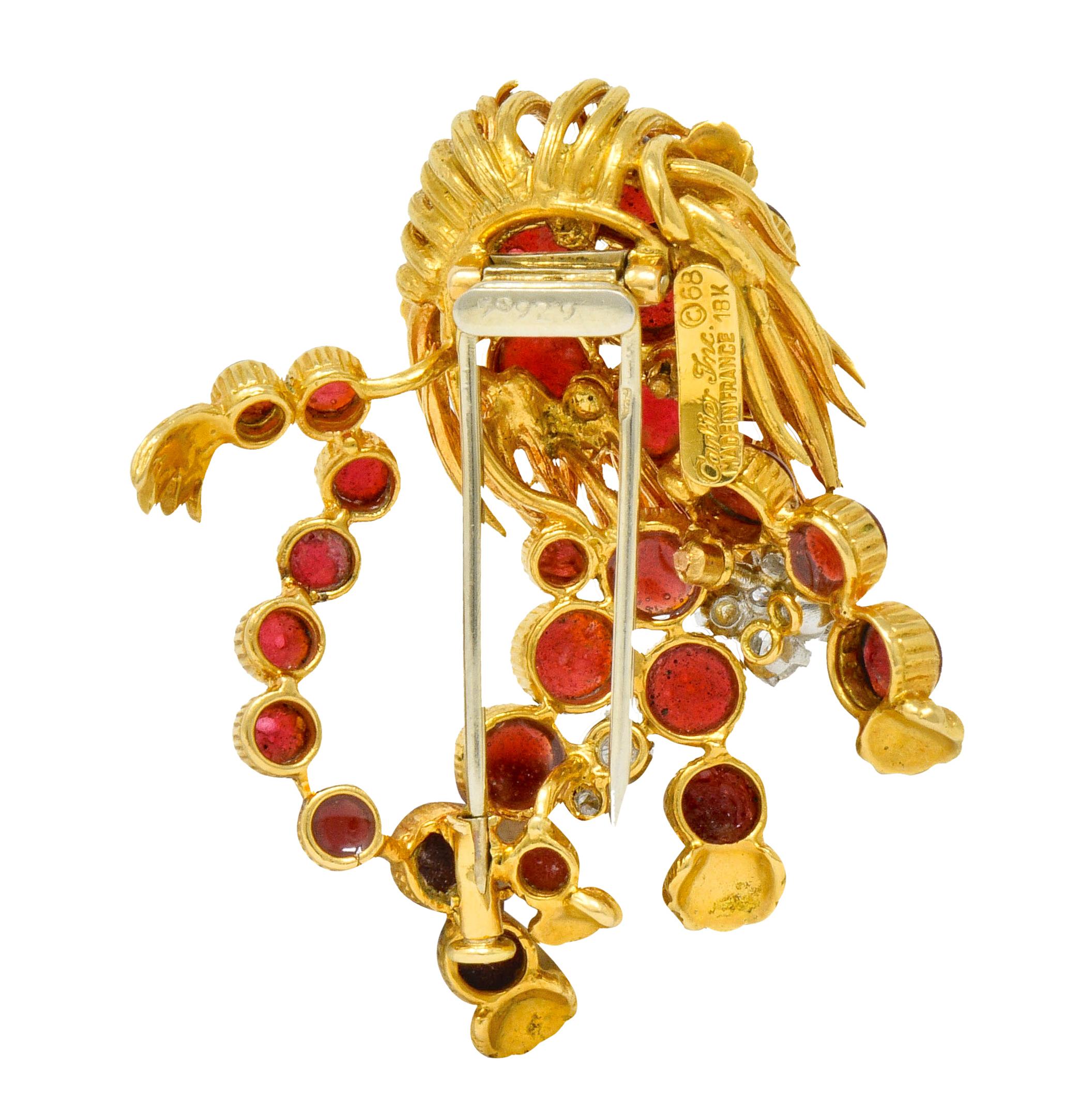Cartier France Vintage Diamond 18 Karat Gold Whimsical Lion Brooch In Excellent Condition In Philadelphia, PA