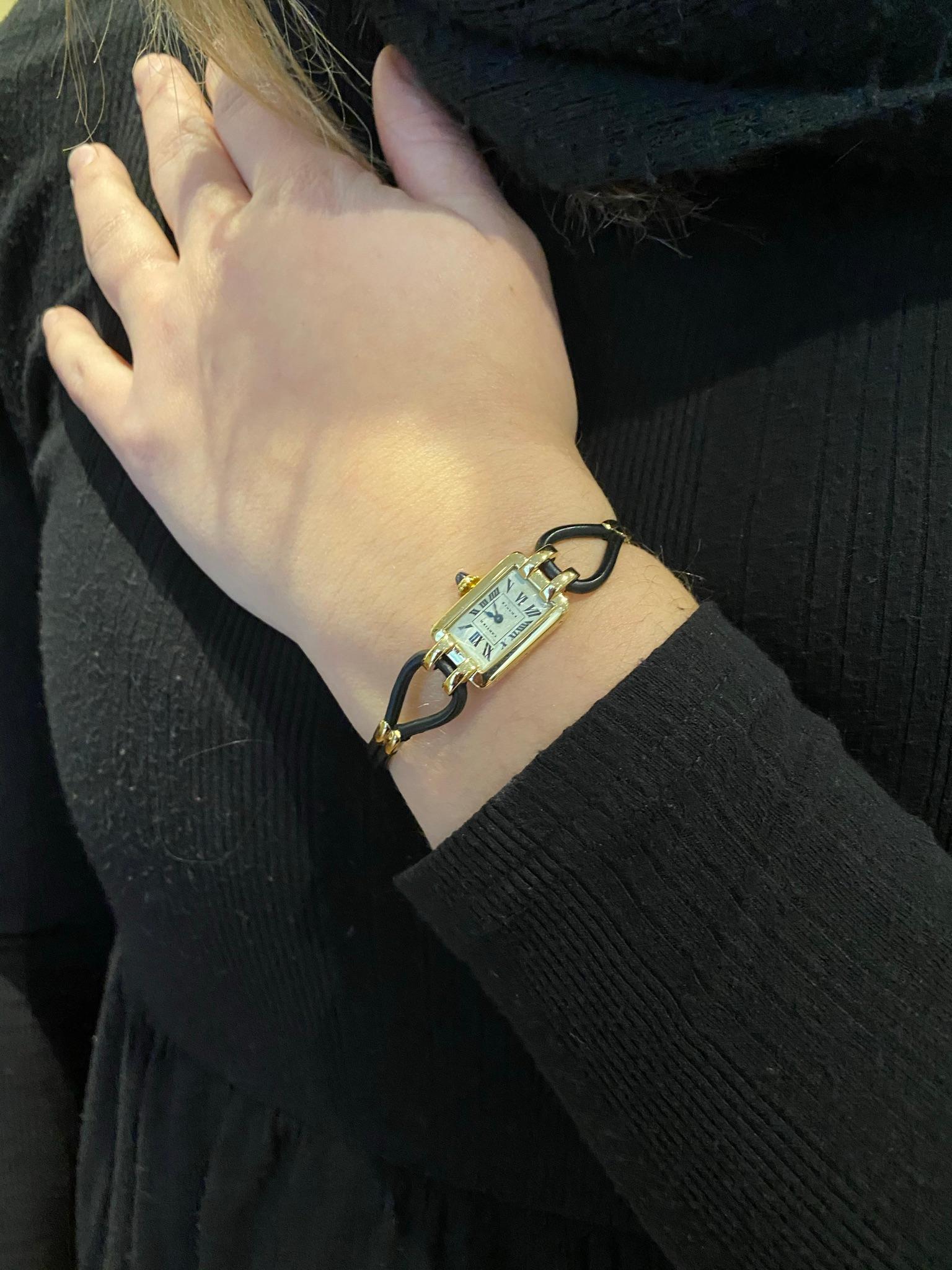 Cartier Frankreich, Gelbgold Damenarmbanduhr, 1930er Jahre Art Deco Eur Watch & Co 6