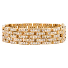 Cartier Bracciale francese a 5 file con diamante da 13,5 carati in oro giallo 18 carati Maillon Panthére
