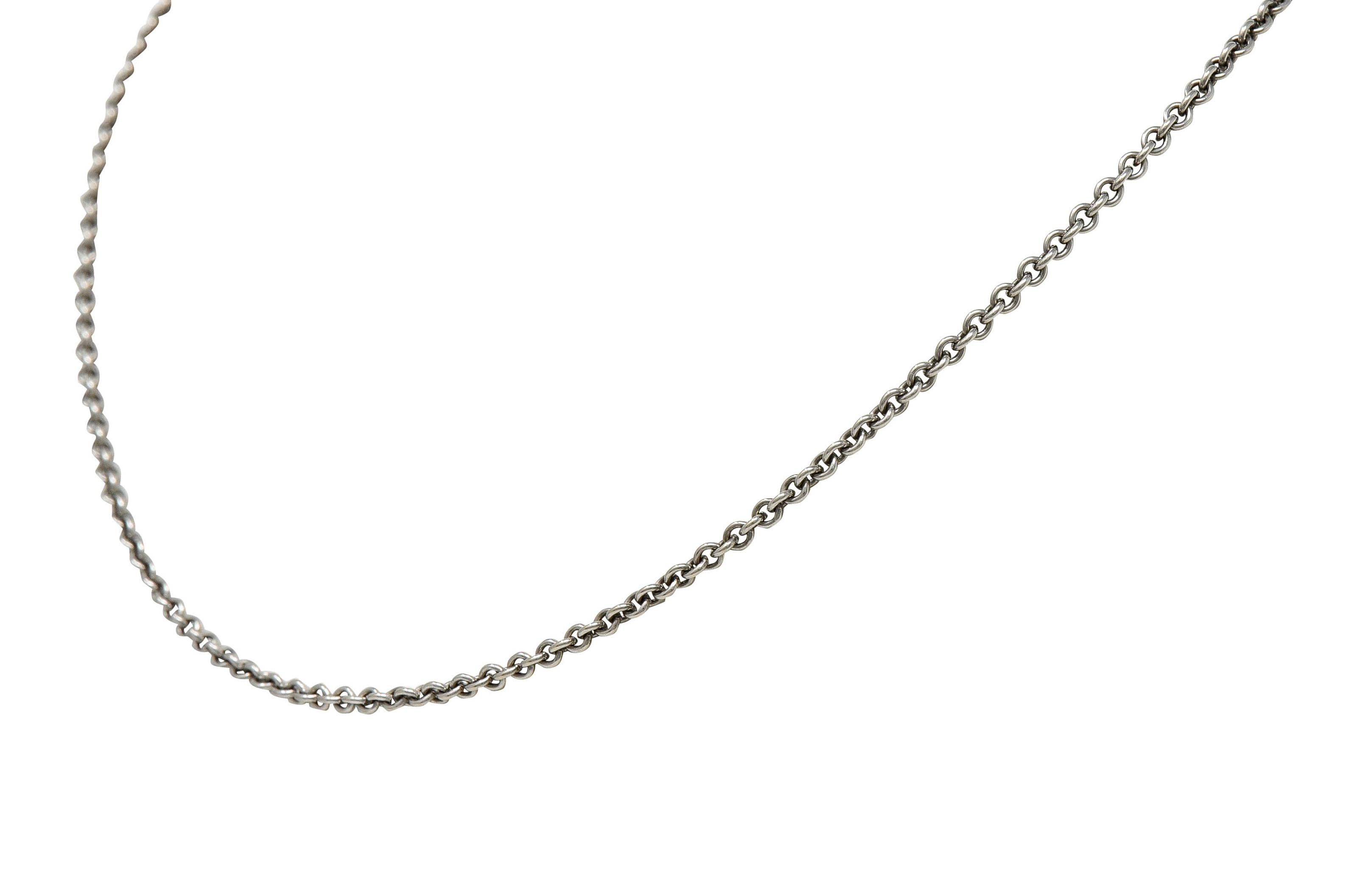 Women's or Men's Cartier French 18 Karat White Gold Classic Cable Chain Necklace