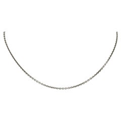 Vintage Cartier French 18 Karat White Gold Classic Cable Chain Necklace