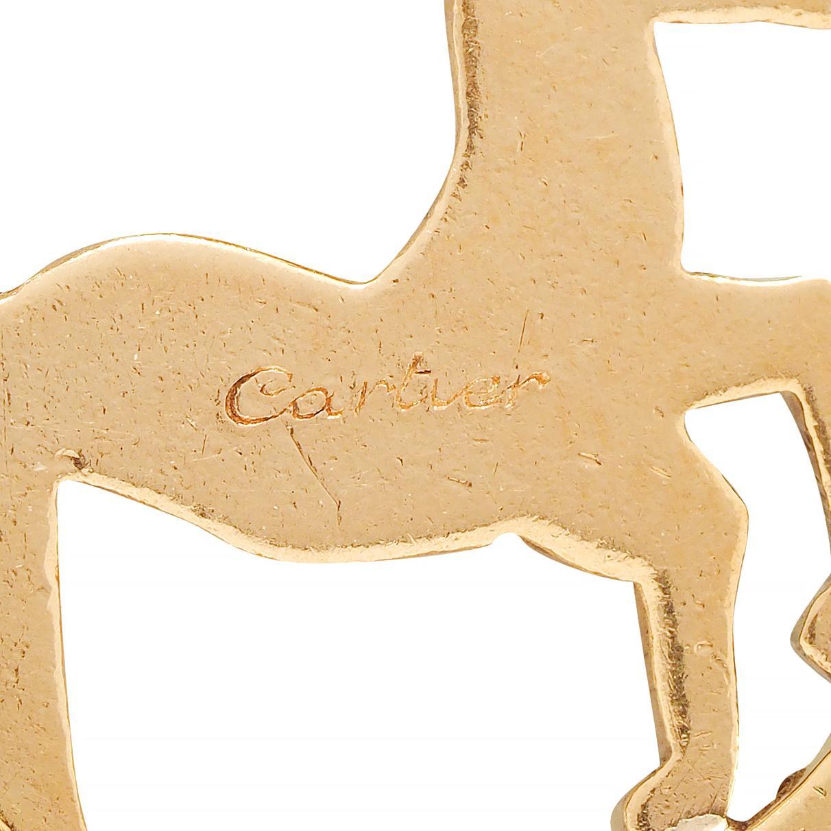 Cartier French 18 Karat Yellow Gold Capricorn Vintage Zodiac Charm Pendant 3