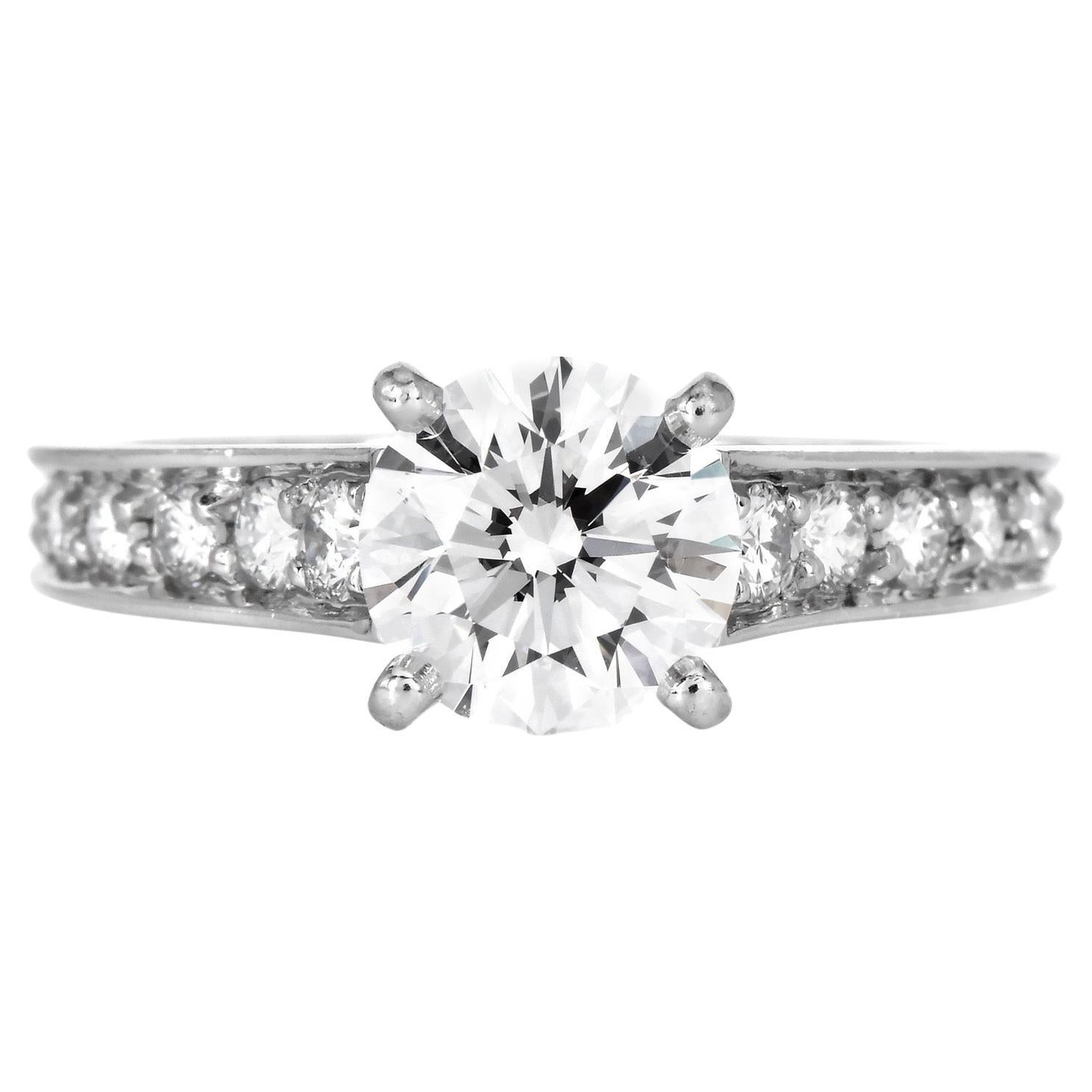 Cartier French 1895 collection 1.77 Carat Diamond Engagement  Platinum Ring For Sale