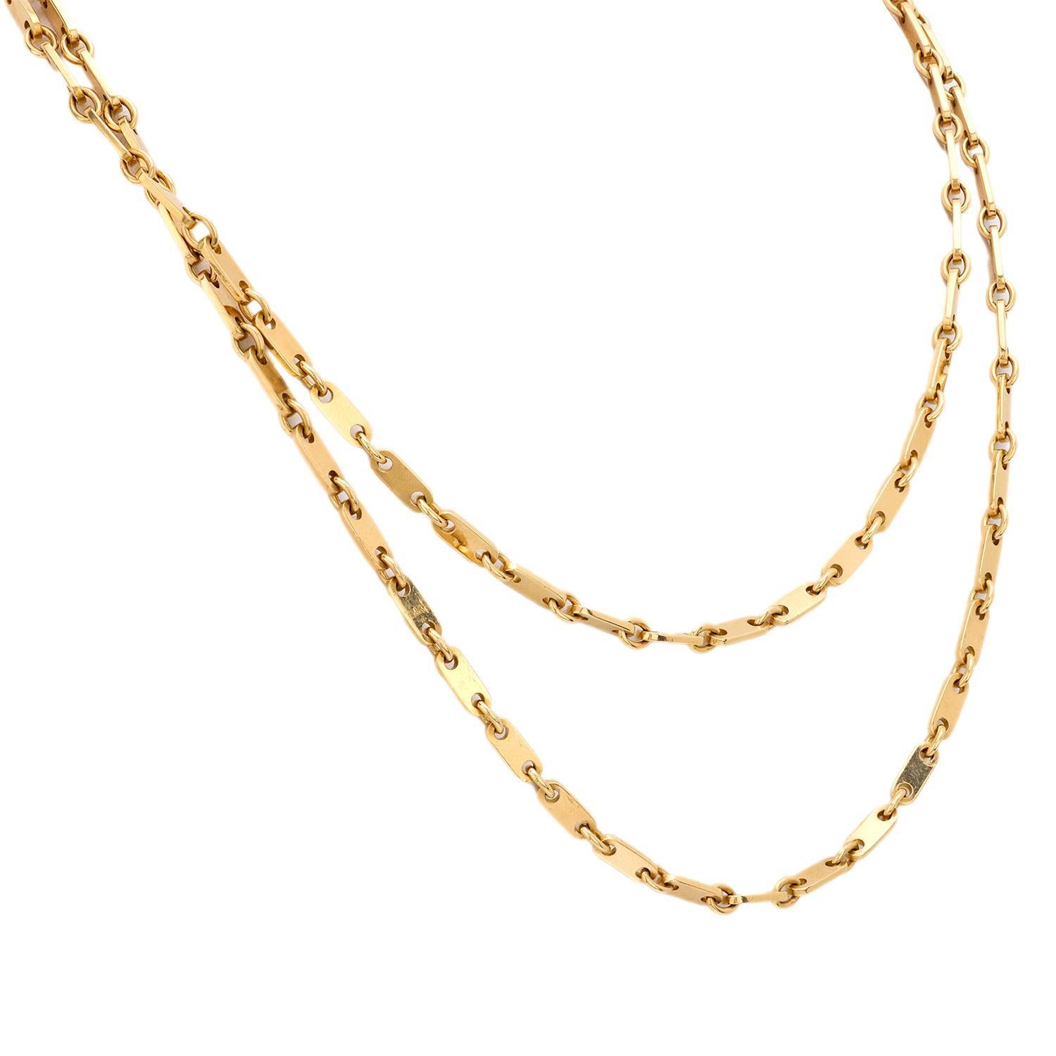 Modern Cartier French 18k yellow gold chain necklace