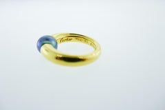 Cartier French 18 Karat Yellow Gold and Tahitian Pearl Ring, circa 1994