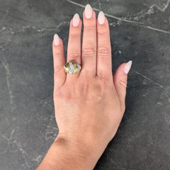 Cartier French 1950's 2.55 CTW Diamond Platinum 18K Gold Vintage Woven Dome Ring