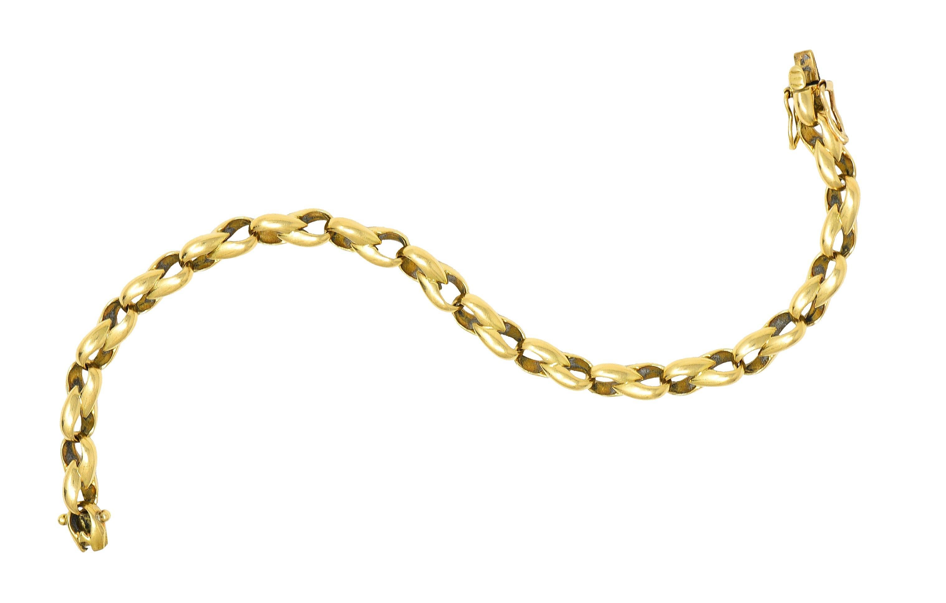 Cartier French 1991 18 Karat Yellow Gold Infinity Link Vintage Chain Bracelet 7