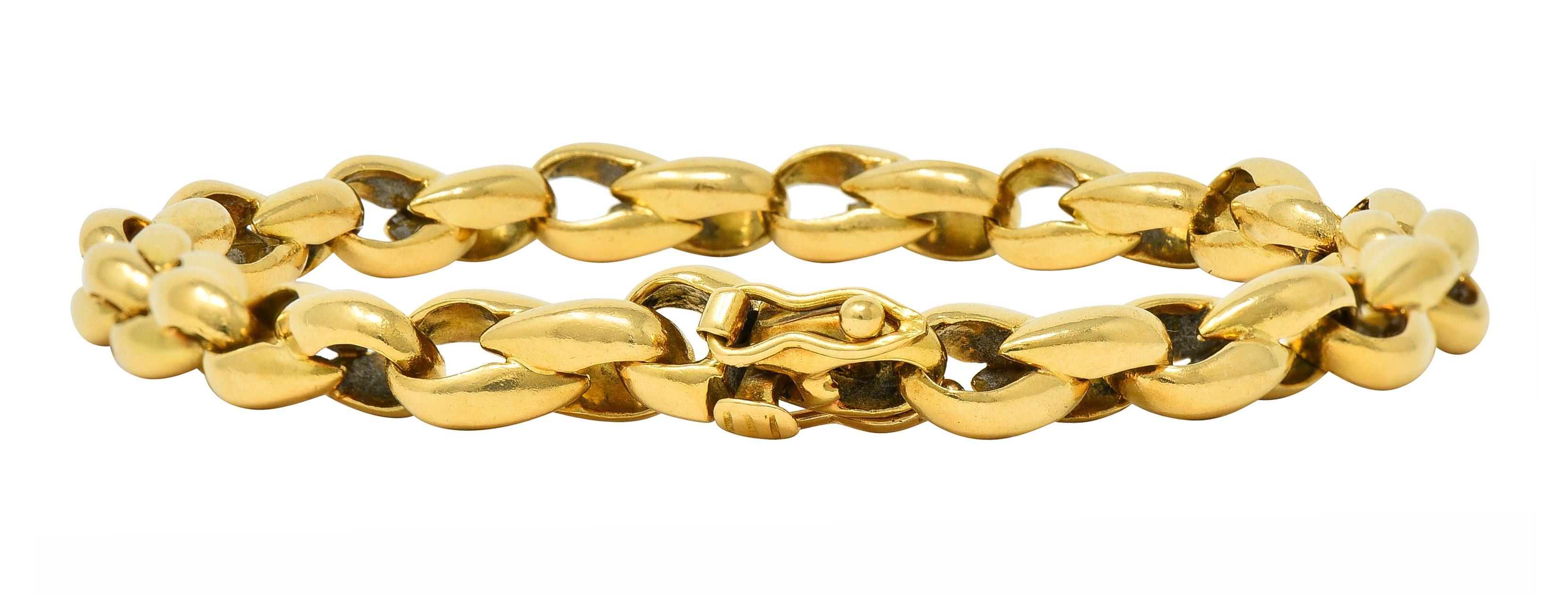 Cartier French 1991 18 Karat Yellow Gold Infinity Link Vintage Chain Bracelet 3