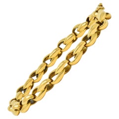 Cartier French 1991 18 Karat Yellow Gold Infinity Link Vintage Chain Bracelet