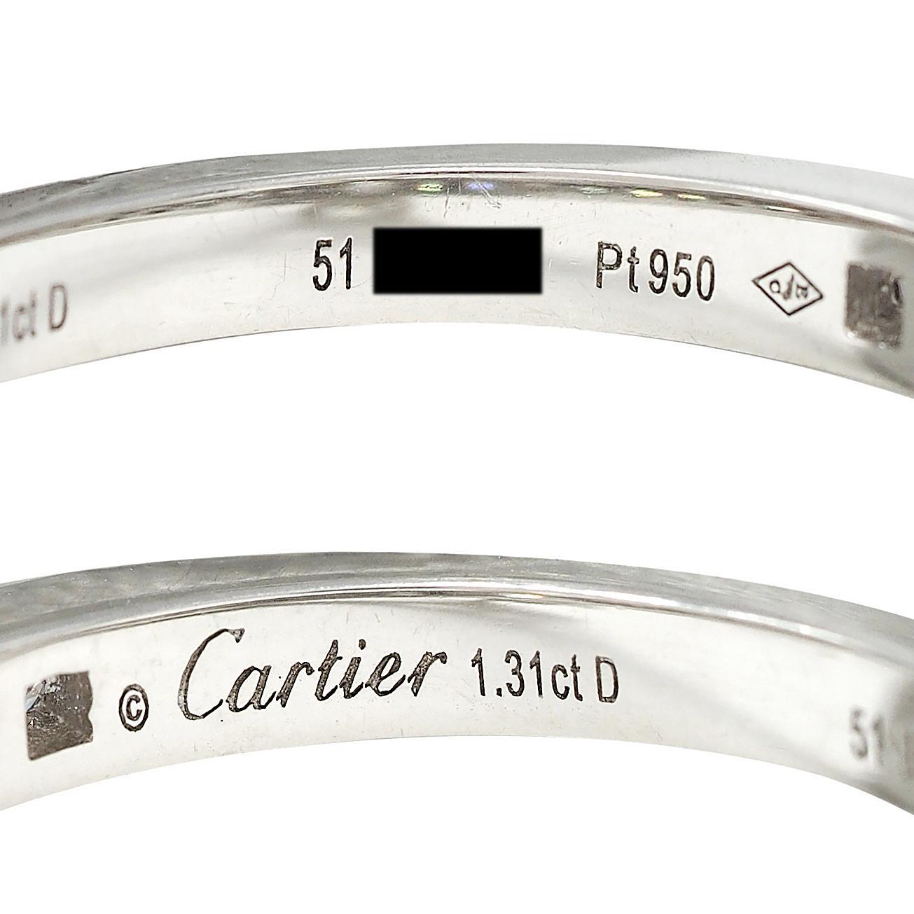 Anillo de Compromiso Contemporáneo de Platino con Diamante Brillante de 2,00 quilates Cartier Francés en venta 5