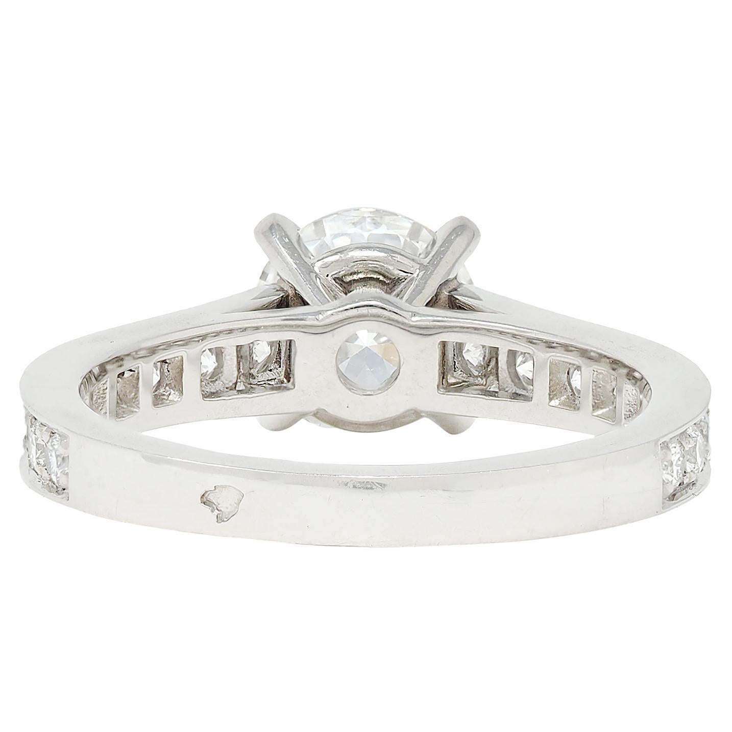 Anillo de Compromiso Contemporáneo de Platino con Diamante Brillante de 2,00 quilates Cartier Francés en Excelente estado para la venta en Philadelphia, PA