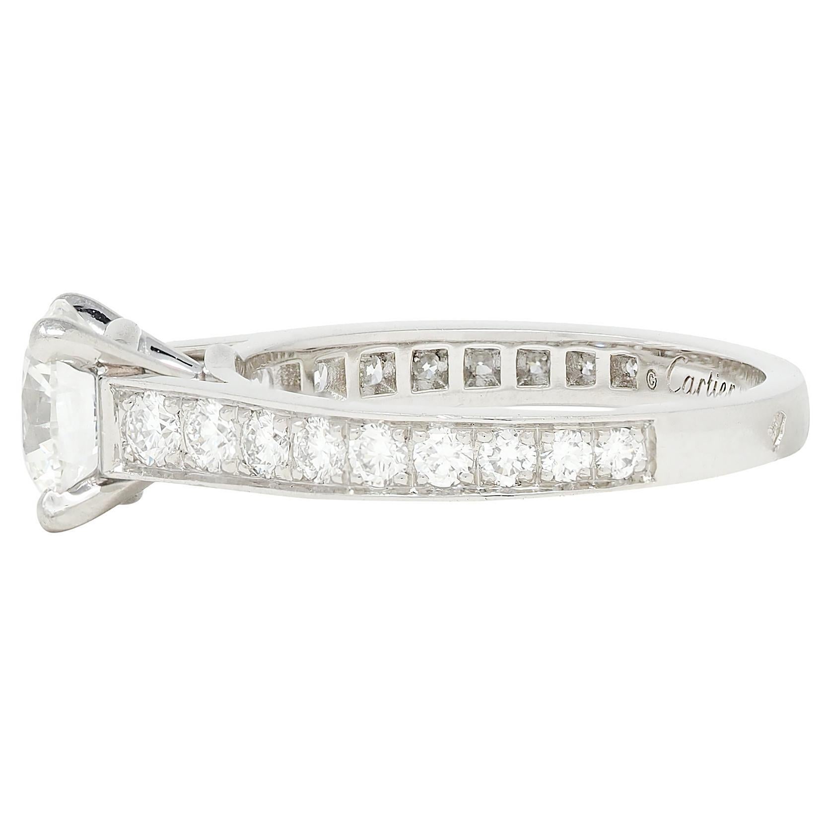 De las mujeres Anillo de Compromiso Contemporáneo de Platino con Diamante Brillante de 2,00 quilates Cartier Francés en venta