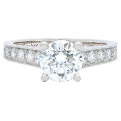 Cartier French 2.00 CTW Round Brilliant Cut Diamond Platinum Engagement Ring GIA