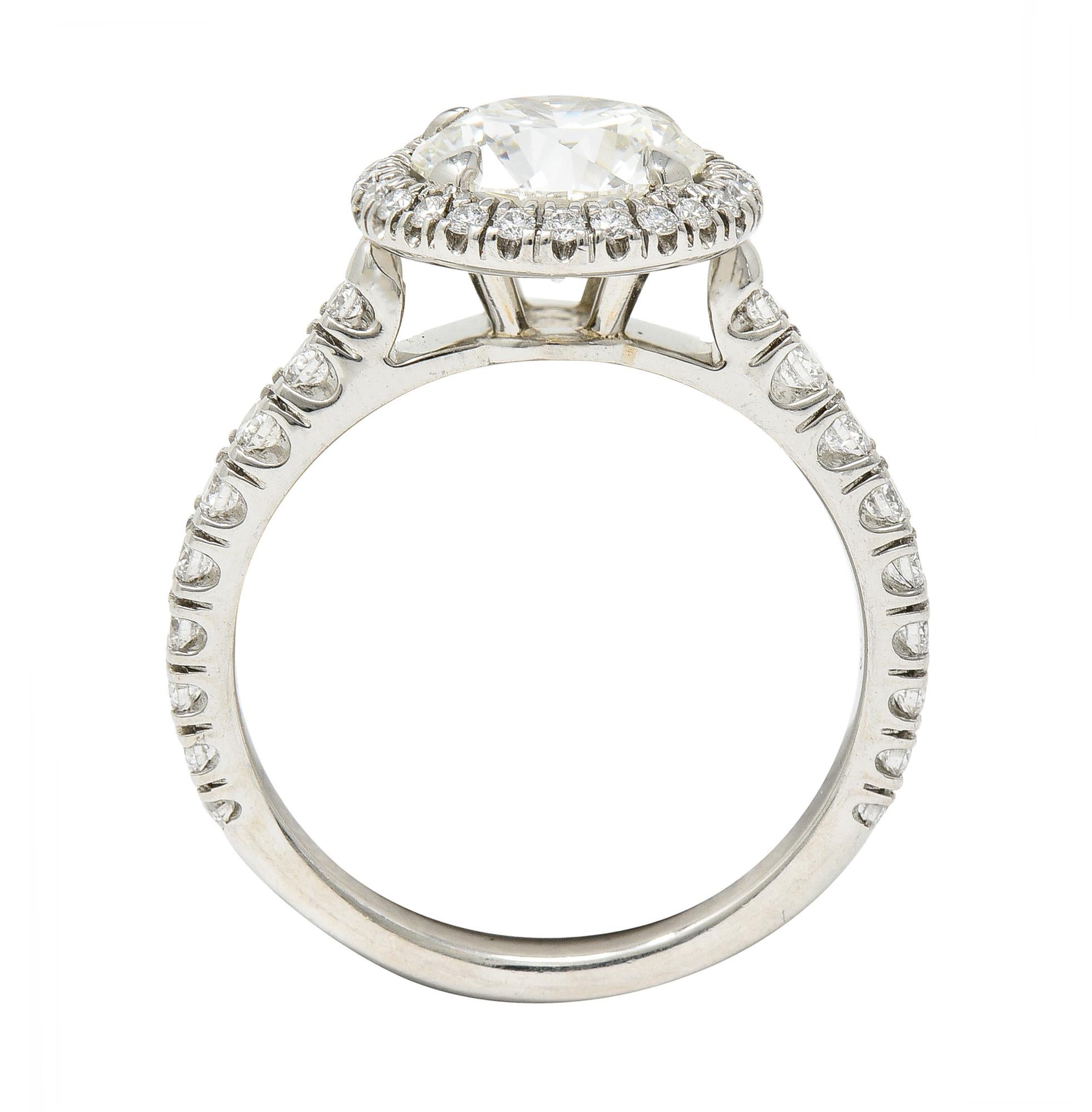 Cartier Verlobungsring mit französischem 2,15 Karat Diamant in Platin mit Destinee-Halo 2