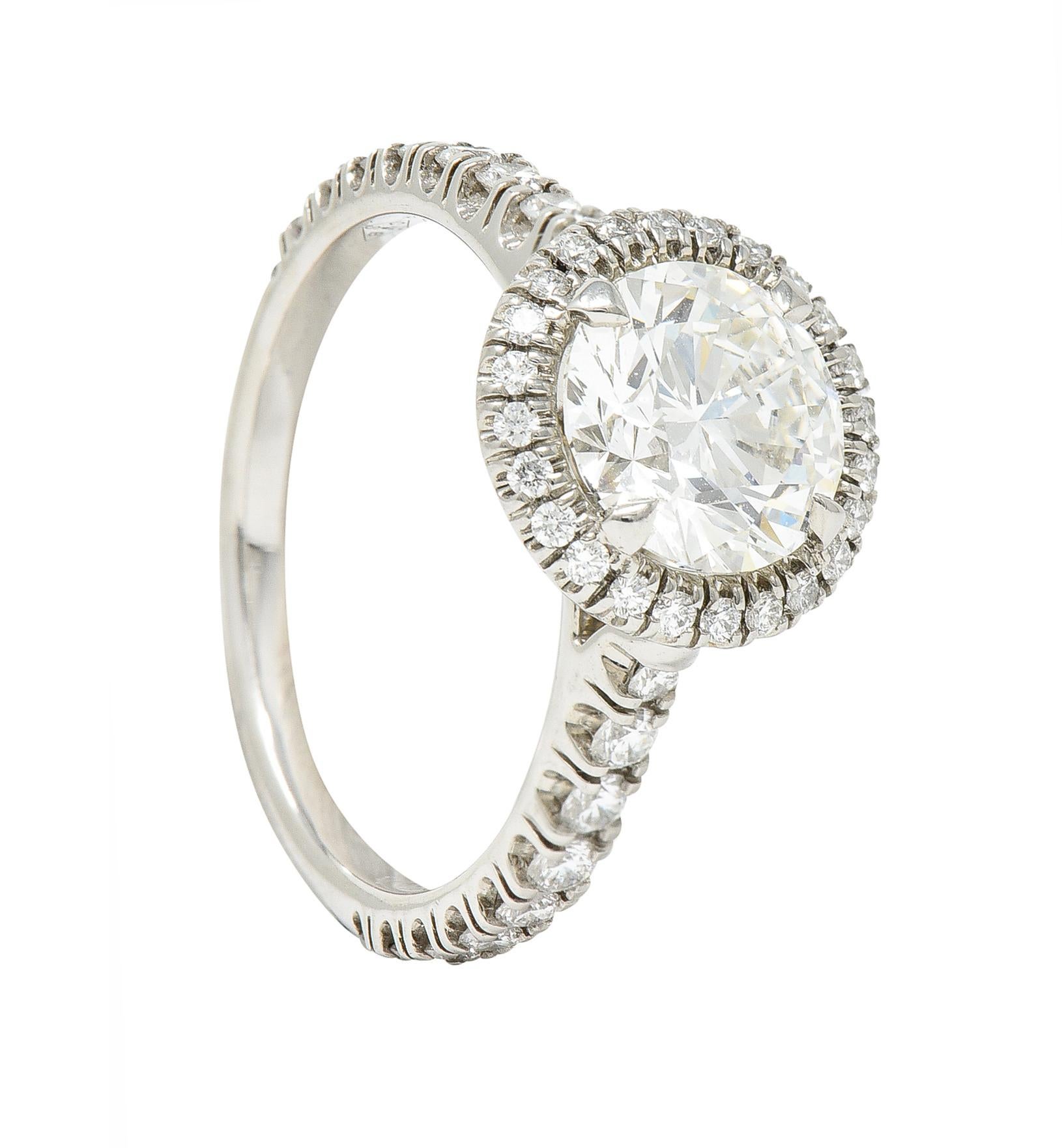 Cartier Verlobungsring mit französischem 2,15 Karat Diamant in Platin mit Destinee-Halo 3