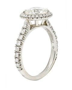 Cartier French 2.15 Carats Diamond Platinum Destinee Halo Engagement Ring