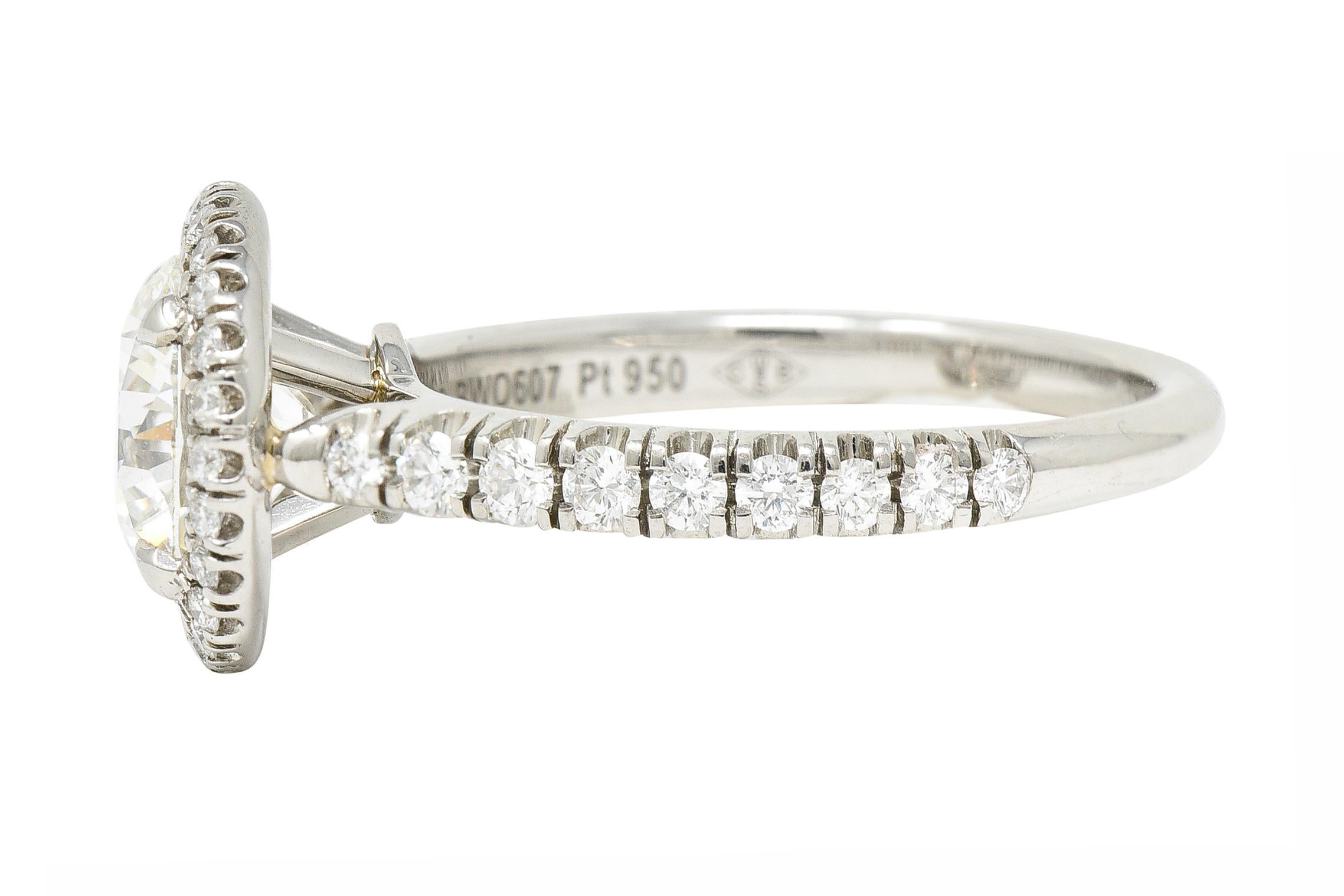 Cartier Verlobungsring mit französischem 2,15 Karat Diamant in Platin mit Destinee-Halo (Zeitgenössisch)