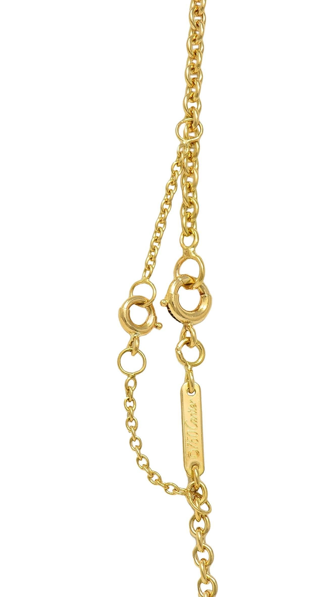 Cartier French 2.33 CTW Fancy Intense Yellow Heart Cut Diamond 18 Gold Necklace For Sale 8