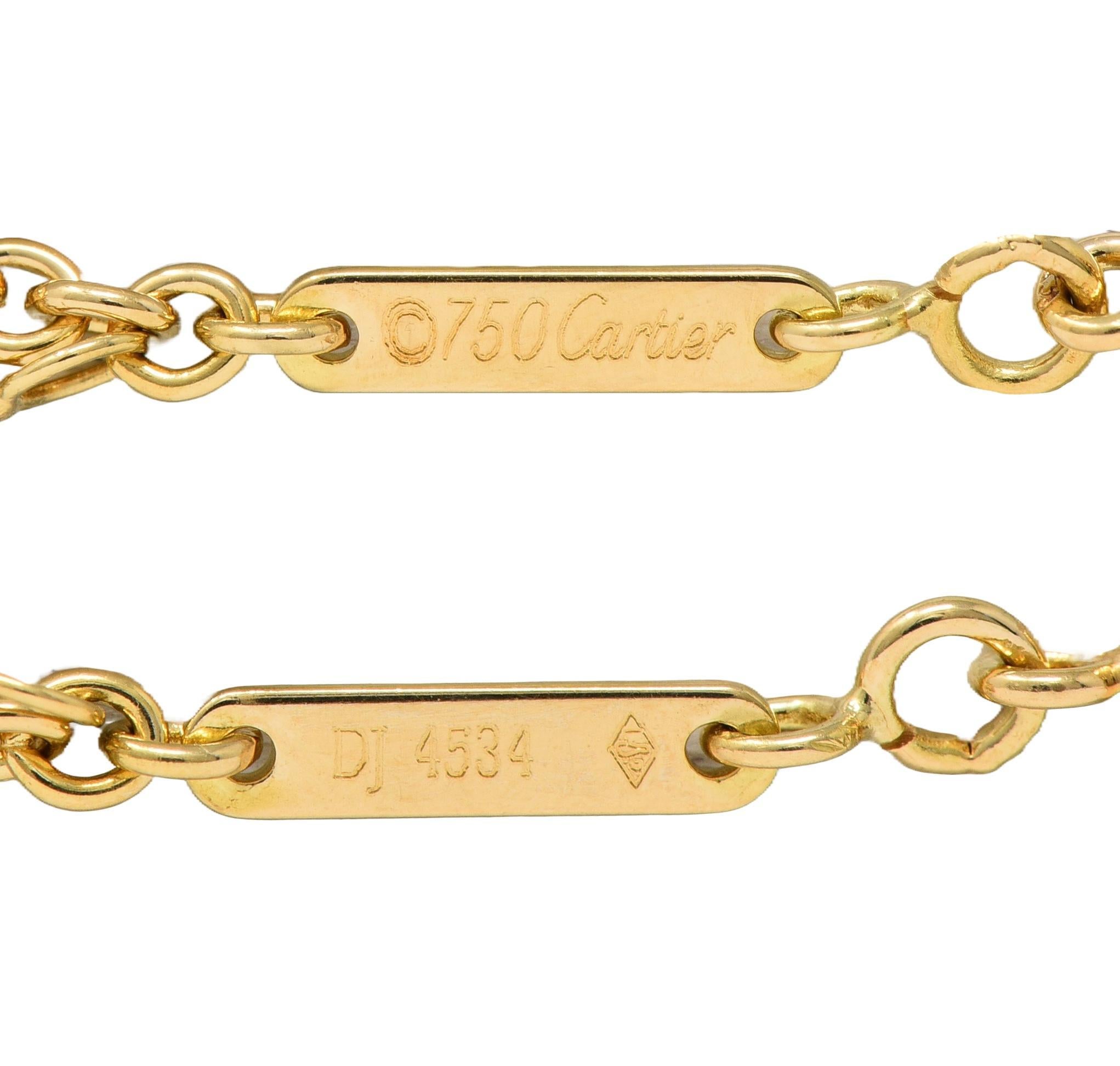 Cartier French 2.33 CTW Fancy Intense Yellow Heart Cut Diamond 18 Gold Necklace For Sale 4