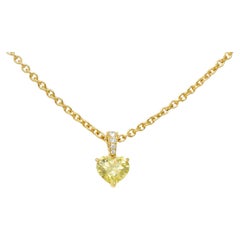 Collar de oro de 18 quilates con diamantes talla corazón amarillo intenso de 2,33 quilates Cartier French
