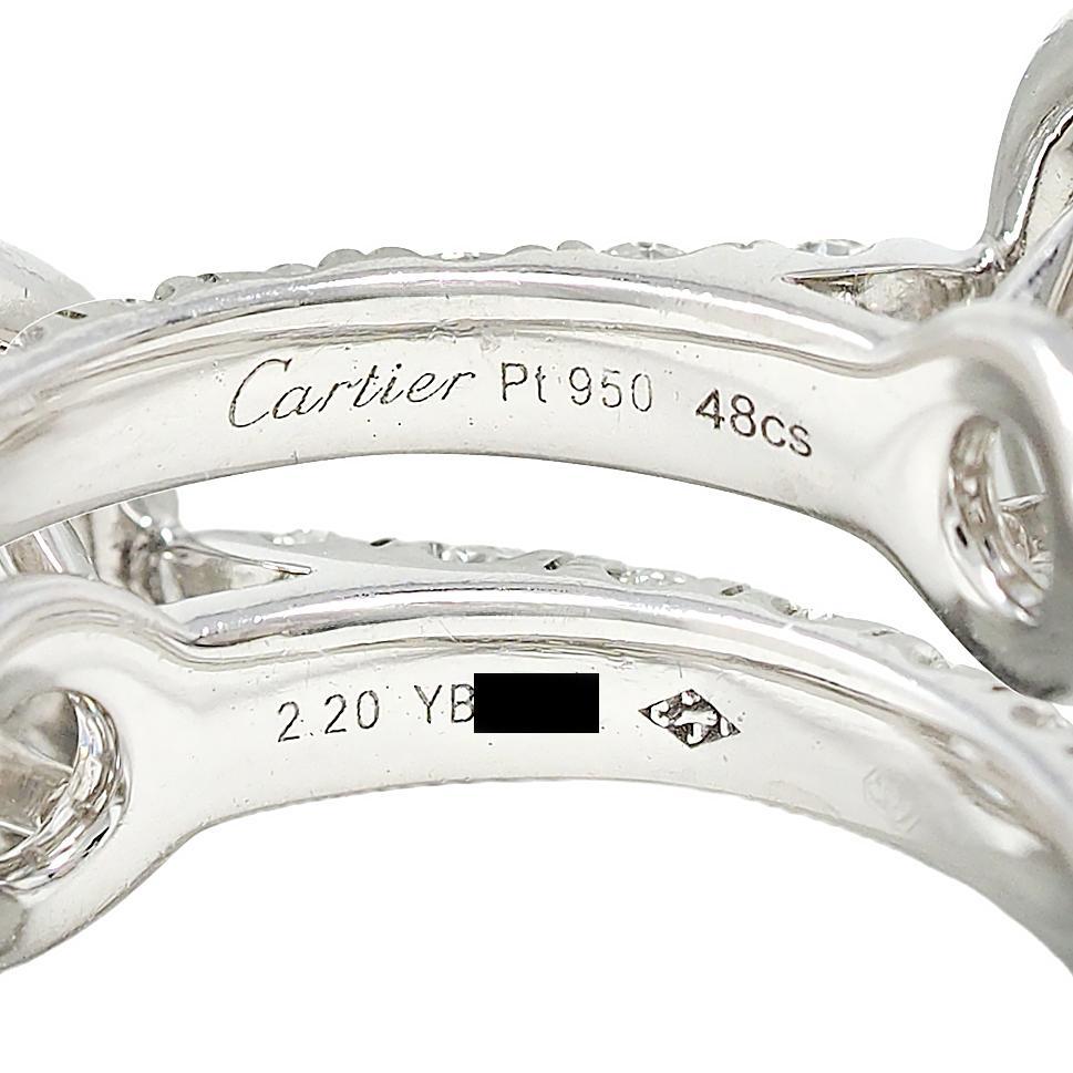 Cartier Anello di fidanzamento a forma di aureola in platino con diamante da 2,60 CTW GIA in vendita 4