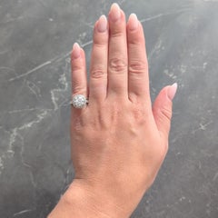 Cartier French 2.60 CTW Diamond Platinum Destinée Halo Engagement Ring GIA