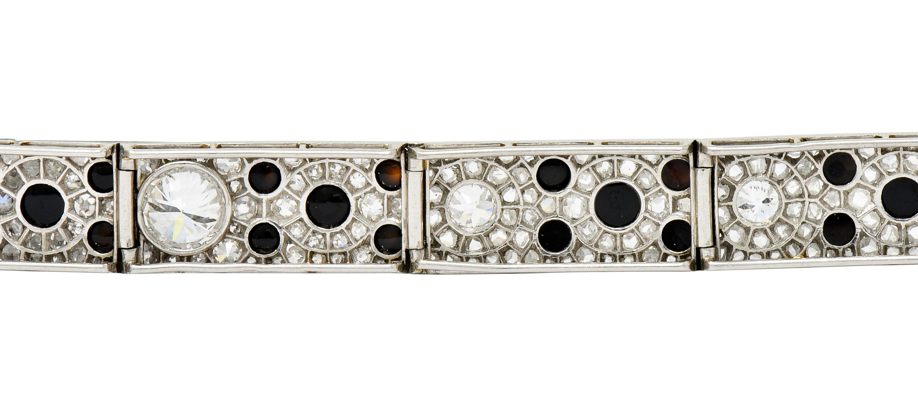 Cartier French Art Deco 9.30 Carat Diamond Onyx Platinum Panthere Bracelet 5