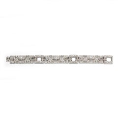 Cartier French Art Deco Diamond and Platinum Bracelet, 18.70 Carats, Circa 1929