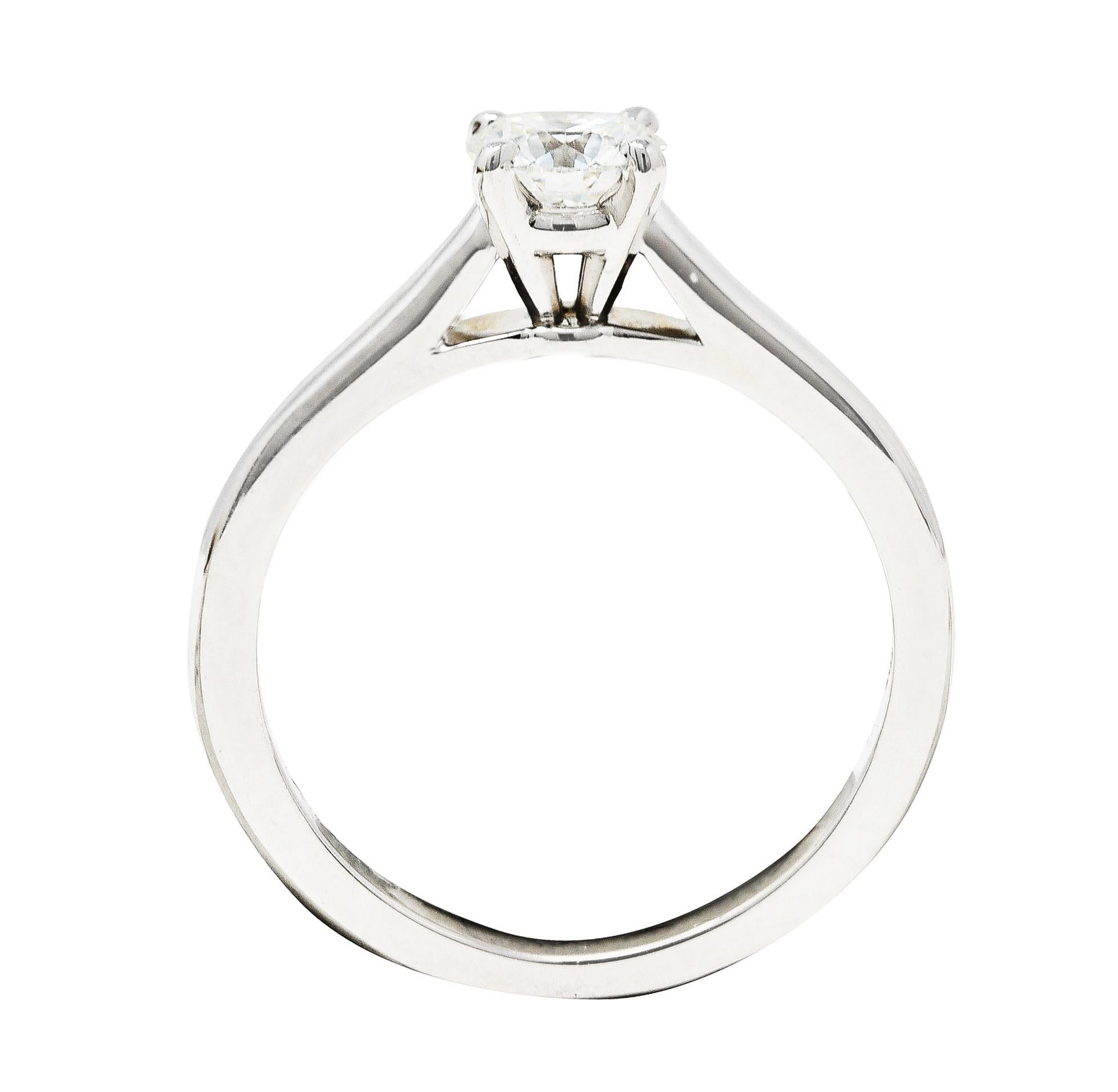 Cartier French Contemporary 0.38 Carat Diamond Platinum Solitaire Ring GIA For Sale 6