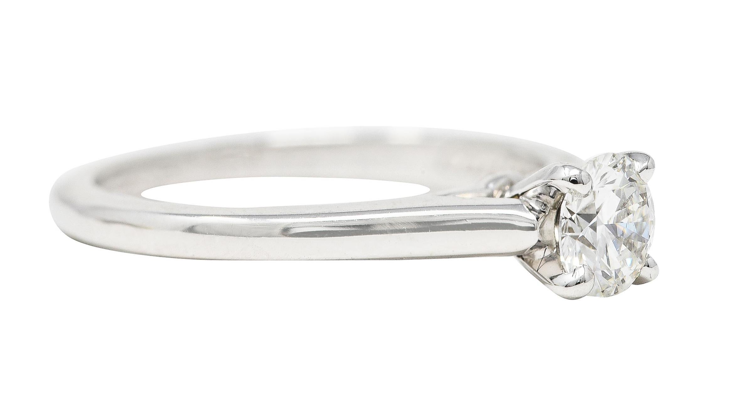 Cartier Französisch Contemporary 0,38 Karat Diamant Platin Solitär Ring GIA (Zeitgenössisch) im Angebot
