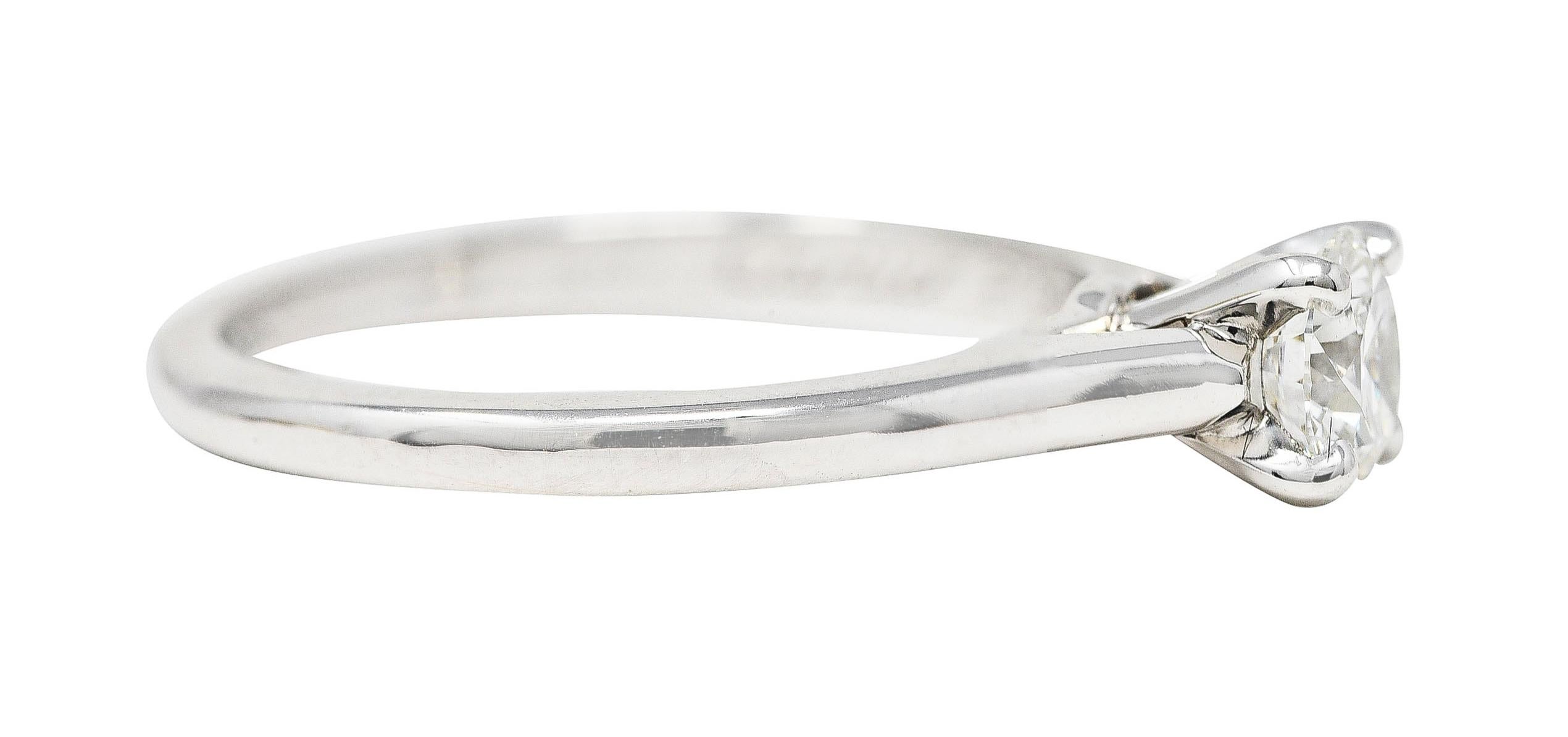 Cartier Französisch Contemporary 0,38 Karat Diamant Platin Solitär Ring GIA (Rundschliff) im Angebot