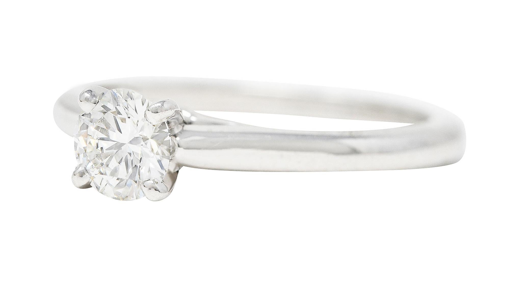 Cartier French Contemporary 0.38 Carat Diamond Platinum Solitaire Ring GIA For Sale 2