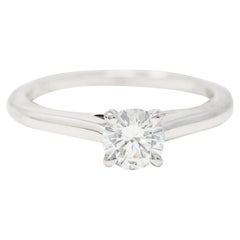 Cartier Französisch Contemporary 0,38 Karat Diamant Platin Solitär Ring GIA