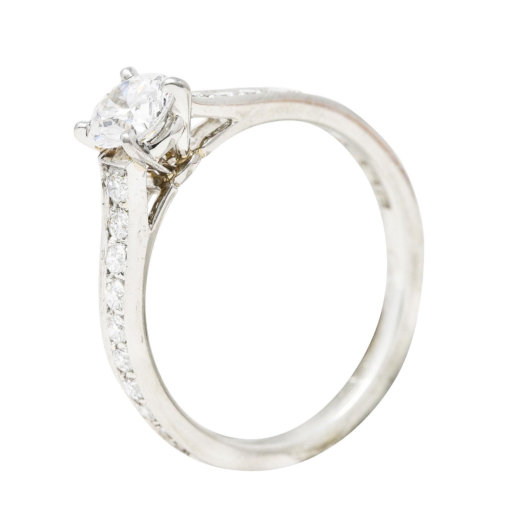 Cartier French Contemporary 0.42 Carat Diamond Platinum Engagement Ring GIA 4