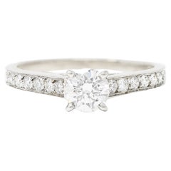 Cartier French Contemporary 0.42 Carat Diamond Platinum Engagement Ring GIA