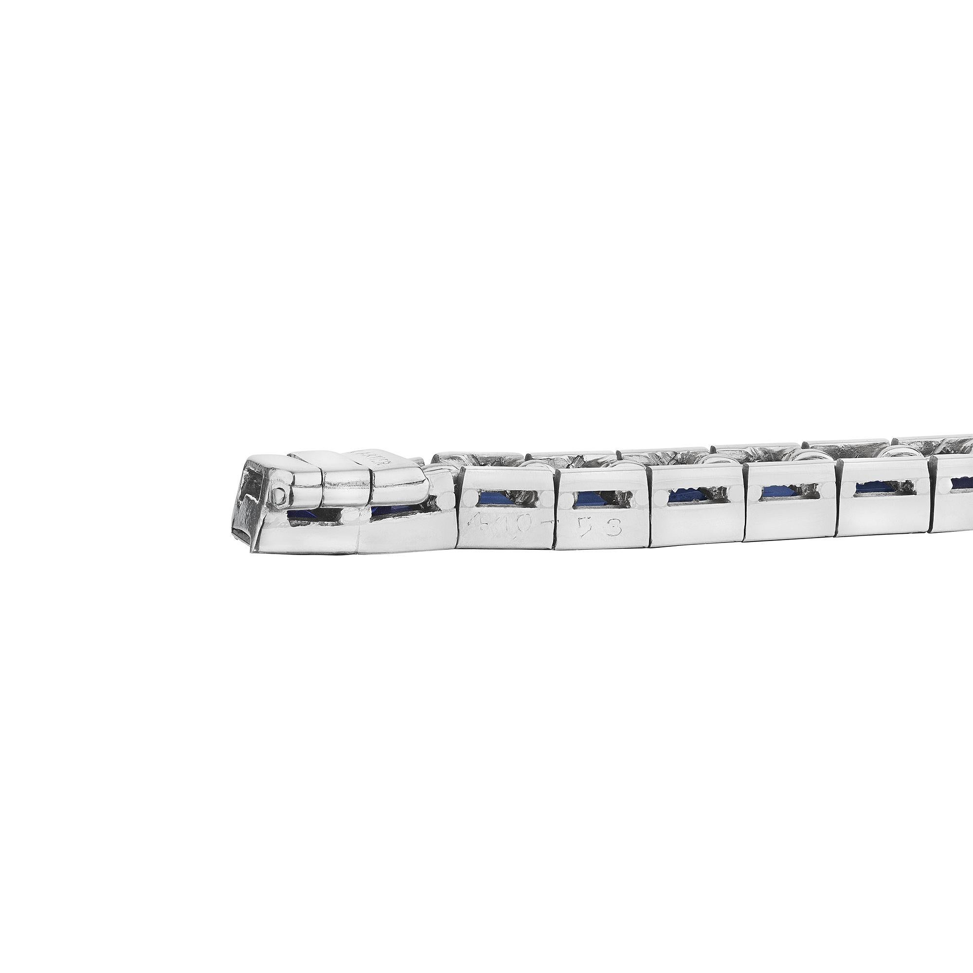 Cartier French Cut Modernist Saphir Platinum Line Armband (Französischer Schliff)