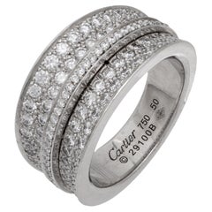 Cartier French diamond 18k white gold ring