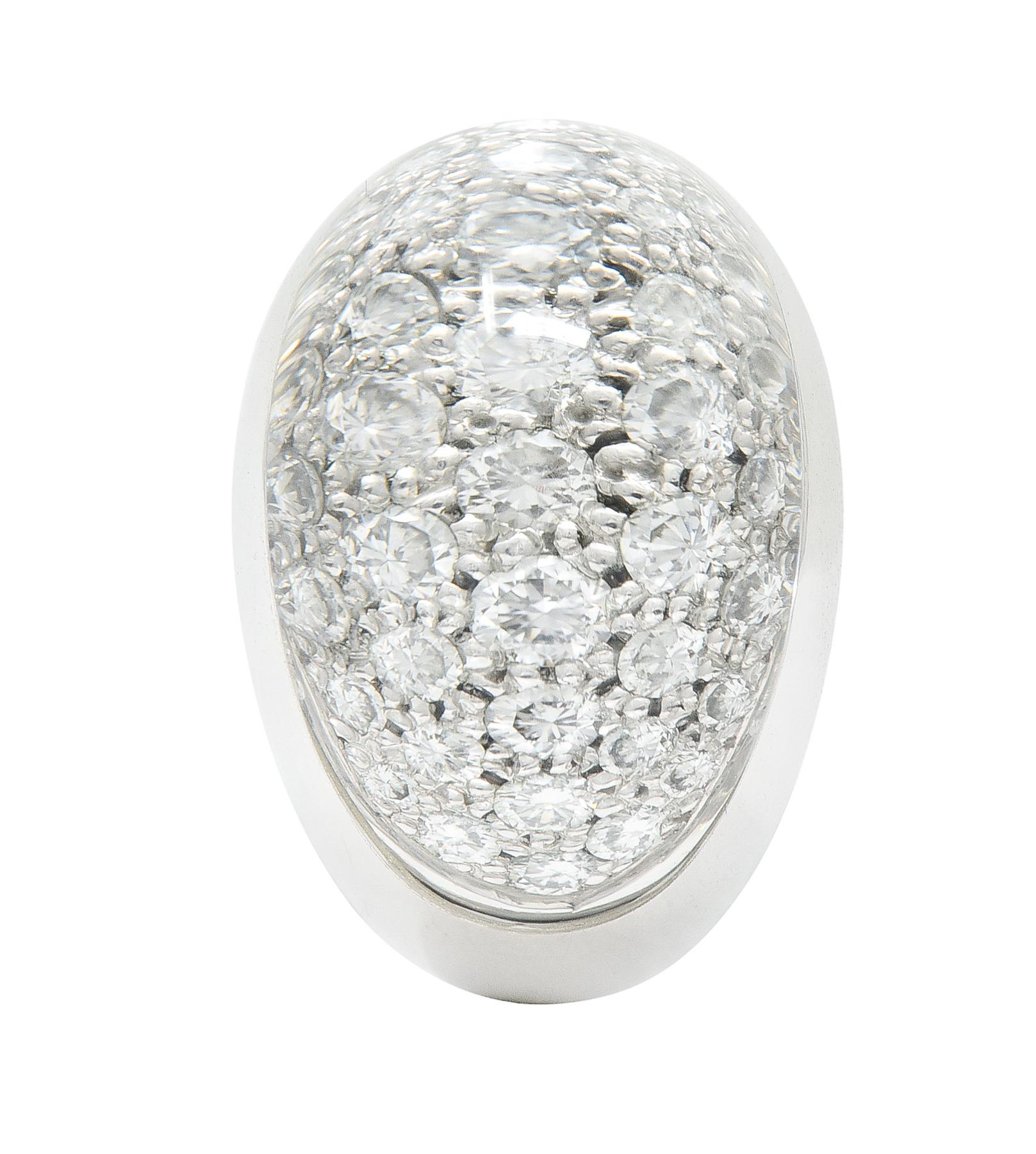 Cartier French Diamond Rock Crystal Quartz 18 Karat White Gold Myst De Bombay Ri 3
