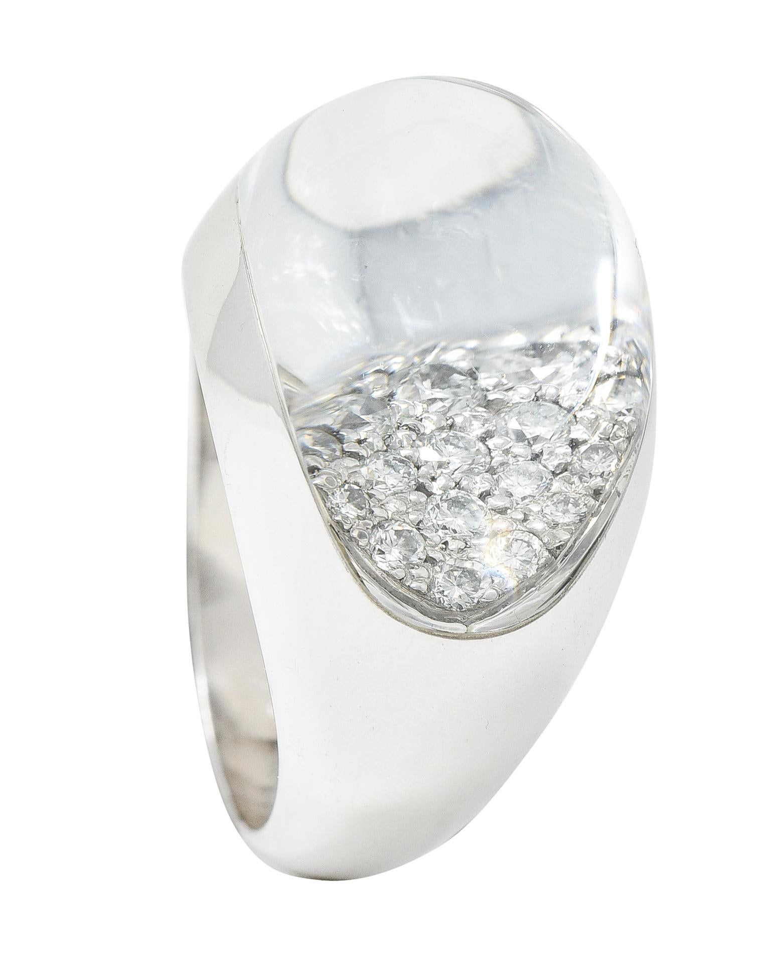 Cartier French Diamond Rock Crystal Quartz 18 Karat White Gold Myst De Bombay Ri 4