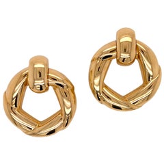 Cartier French Door Knocker Vintage Earrings 18 Karat Yellow Gold