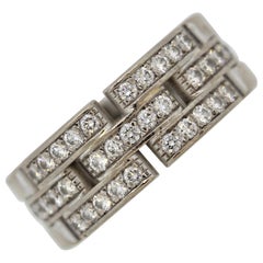 Cartier French “Maillon Panther” Diamond Gold Band Ring