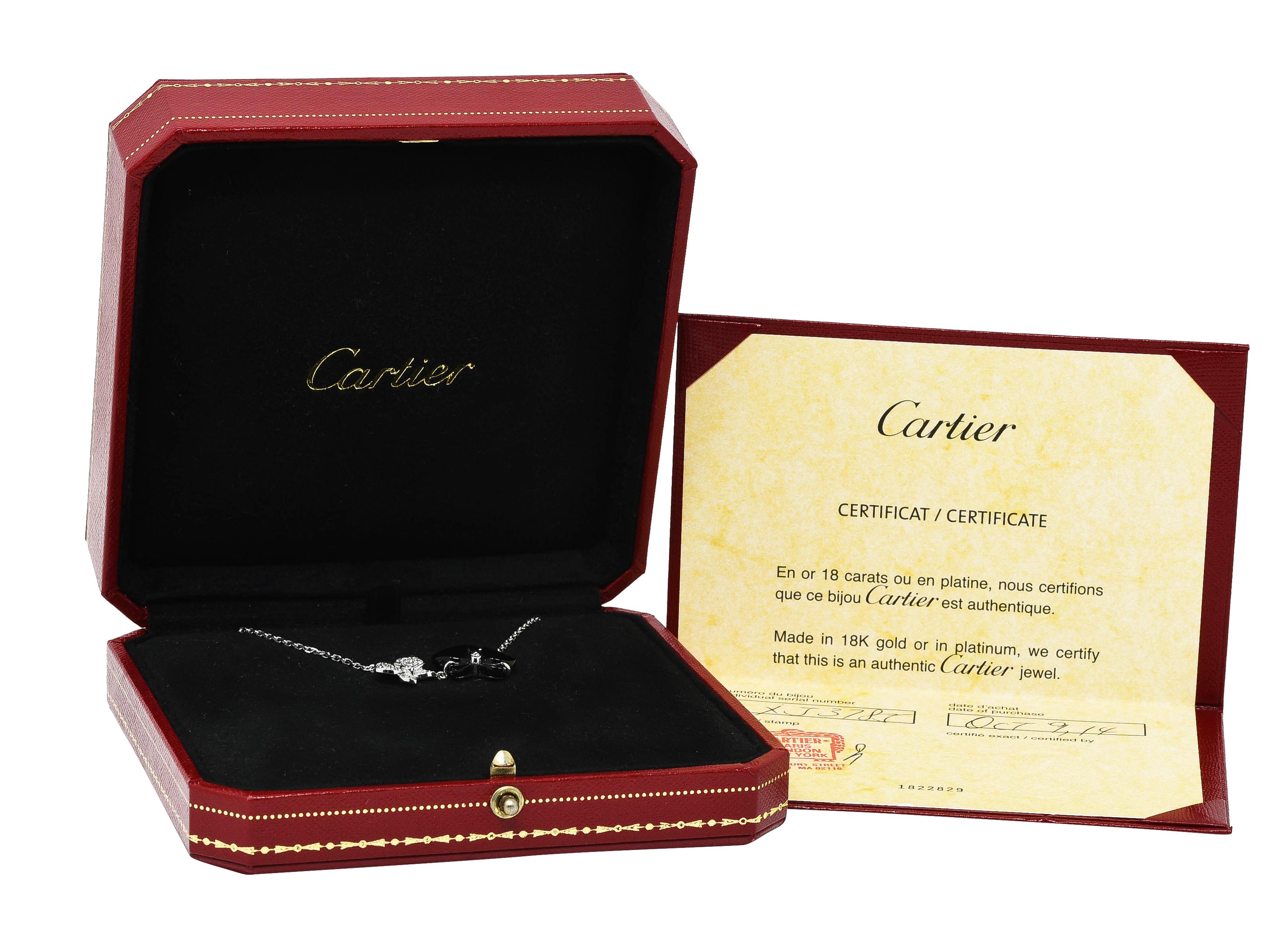 Cartier French Pave Diamond 18 Karat White Gold Caresse d'Orchidèes Necklace 3