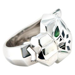 Cartier French Tsavorite Garnet 18 Karat White Gold Panthère de Cartier Ring